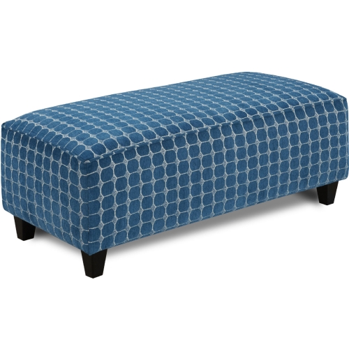 49" Cocktail Ottoman in Lousia Quartz Blue Fabric